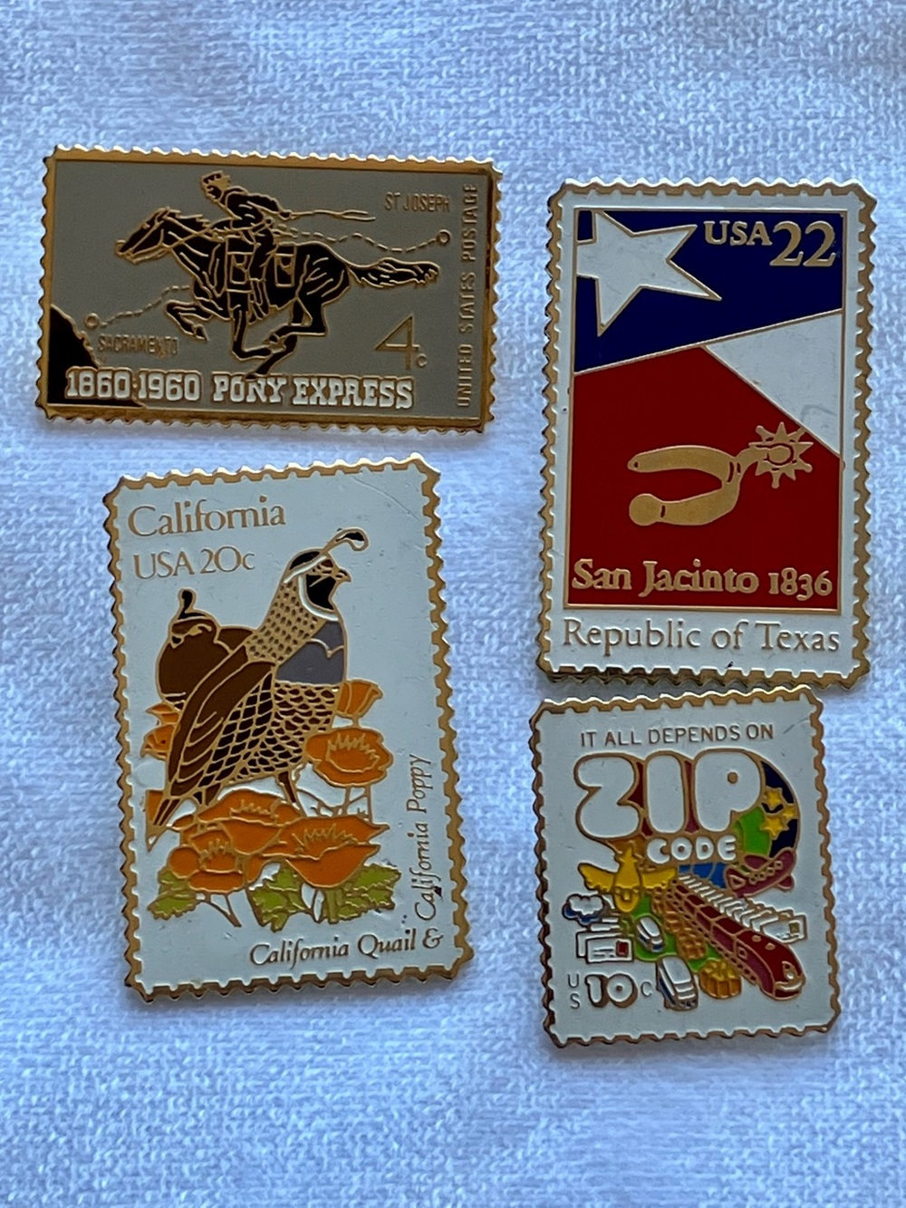 Vintage Postage Stamp enamel pins